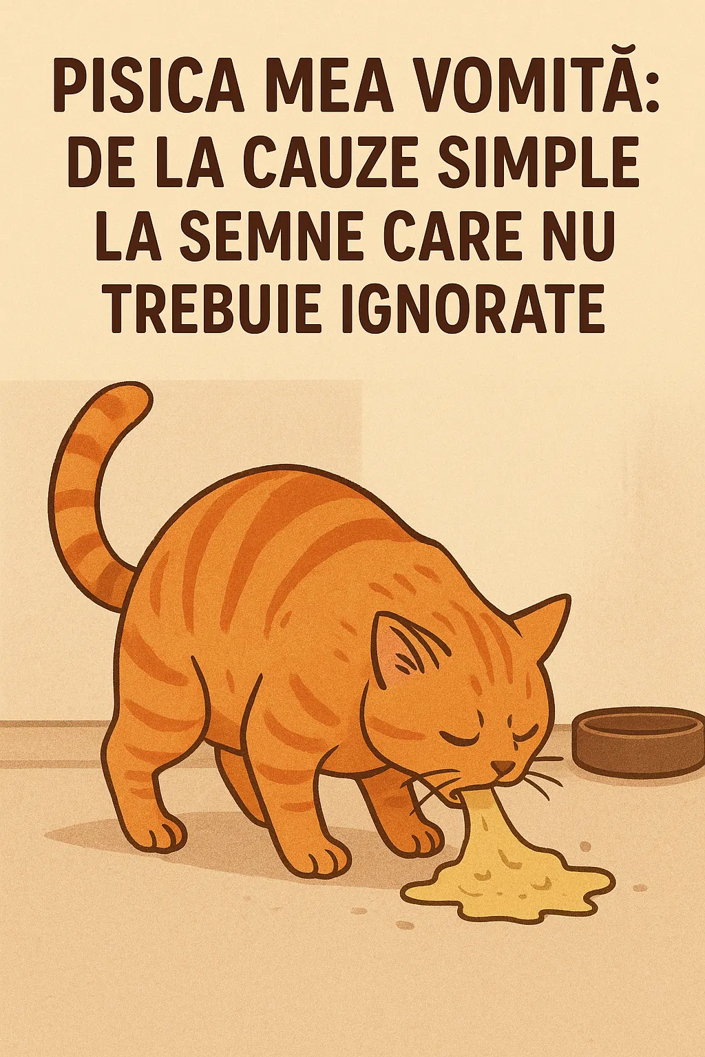 Pisica vomită - probleme digestive